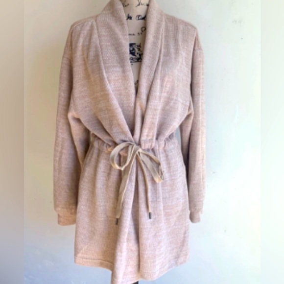 7 For All Mankind Sweaters - NWOT 7 For All Mankind Women's drawstring open front sweater cardigan Tan - SZ S